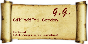 Gömöri Gordon névjegykártya